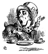 The illlustration of The Mad Hatter from Alice in Wonderland