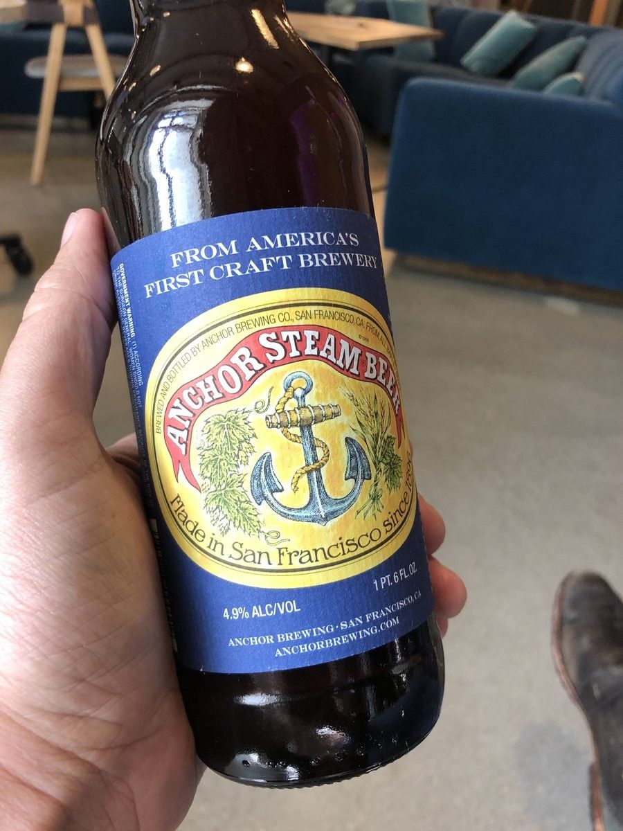 a pint and a half bottle of anchor steam beer