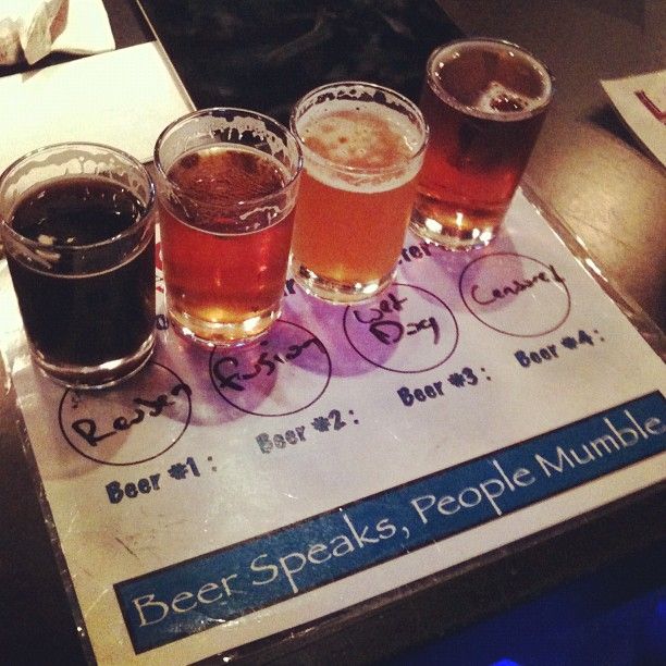 Lagunitas flights: Ruben & the Brett's, Doppel, Fusion  and a wet hopped IPA