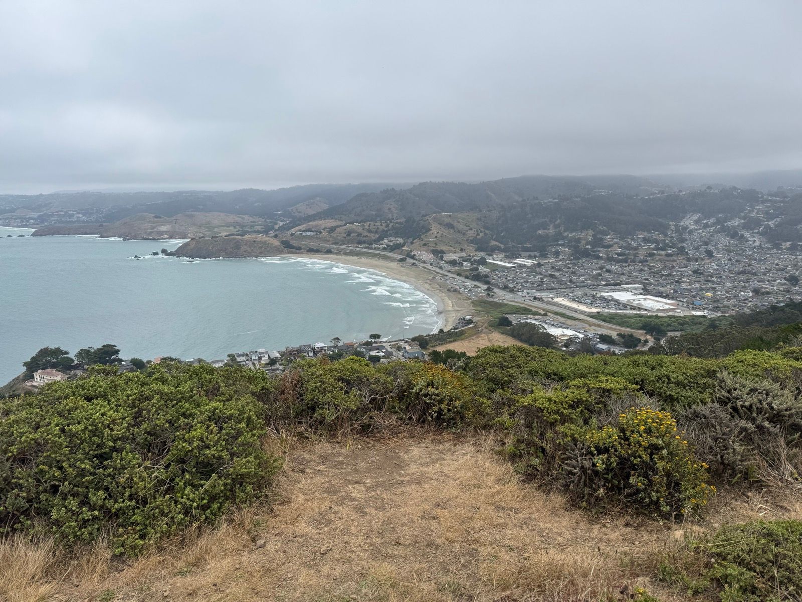Whale watching from the Pedro Point Headlands on Foggy afternoon.