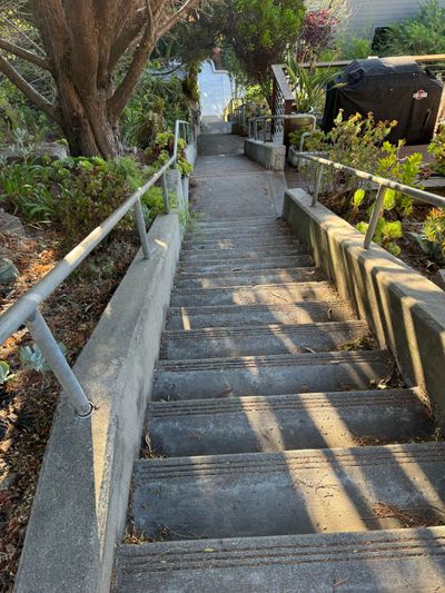 all the stairs and a swing!
