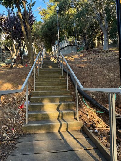 all the stairs and a swing!